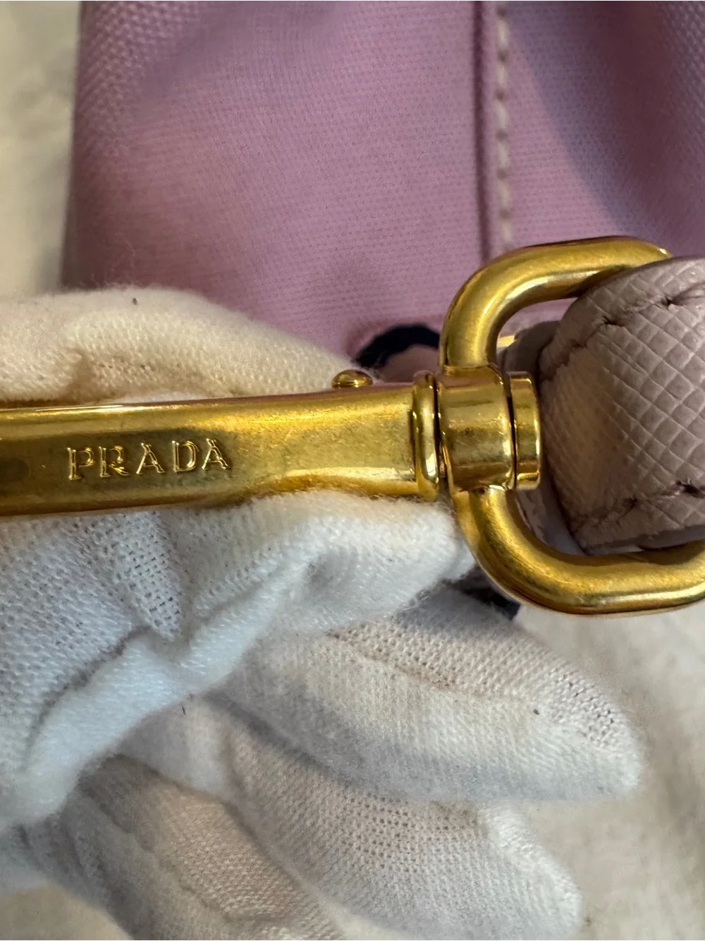 Prada canapa small tote canvas handbag top 2 way .Very clean like new. W/COA